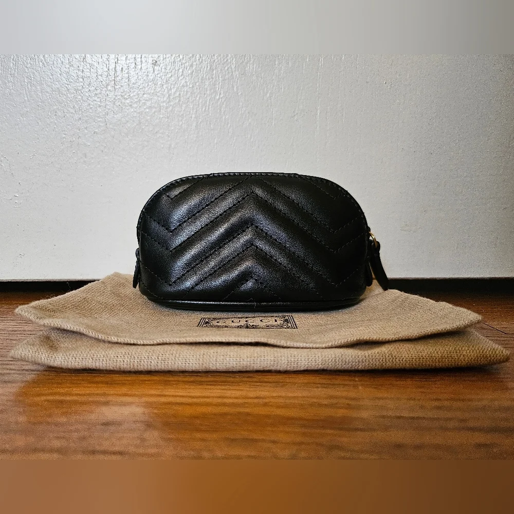 Gucci GG Marmont Matelasse Leather Coin Pouch - Picture 2 of 8